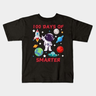 Space Astronaut 100 Days Smarter Kids 100th Day School Boys Kids T-Shirt